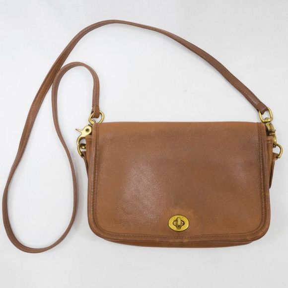 Coach Bags Vintagecoachbrown Leather Crossbody Bag Flap